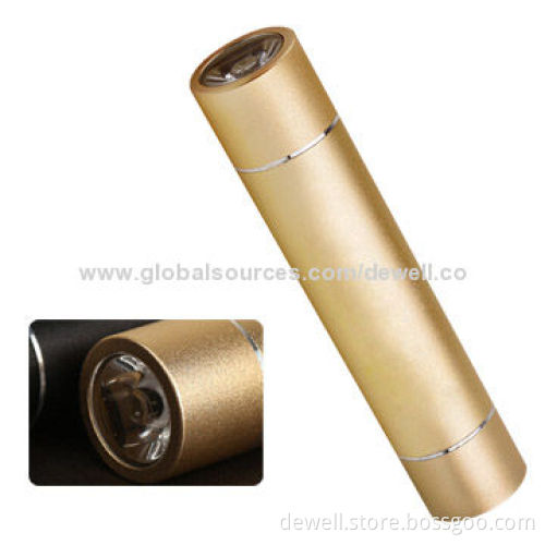 2,600mAh Samsung Battery Emergency Mobile Phone Chargers, Metal Case, 100 Lumens LED Flashlight